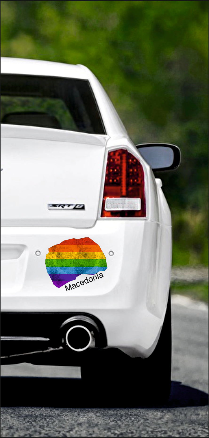 Autoaufkleber -  Mazedonien - Regenbogen - glanz - StaatsUmriss