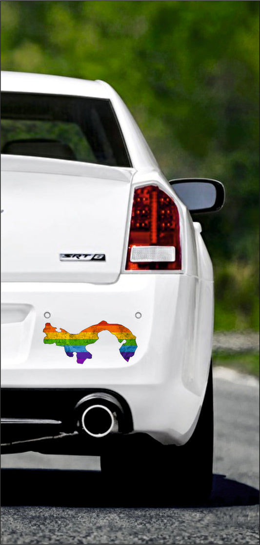 Autoaufkleber -  Panama - Regenbogen StaatsUmriss