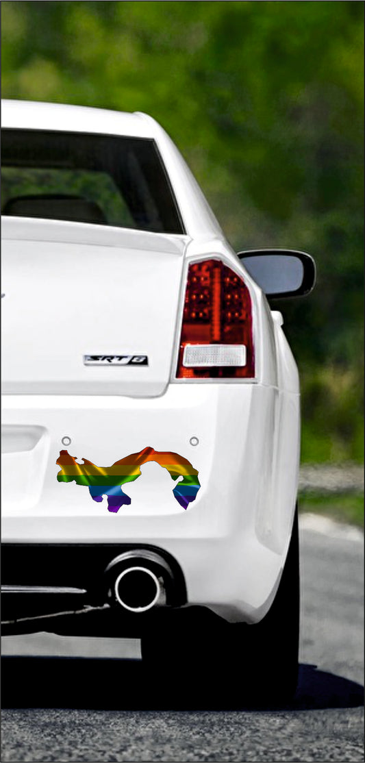 Autoaufkleber -  Panama - Regenbogen - glanz - StaatsUmriss