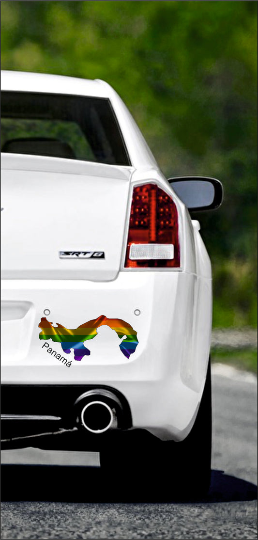 Autoaufkleber -  Panama - Panamá - Regenbogen - glanz - StaatsUmriss
