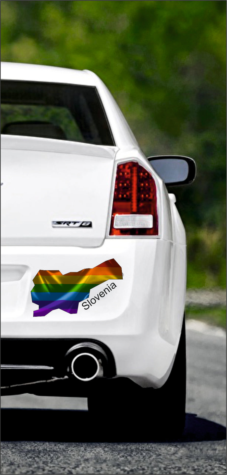 Autoaufkleber -  Slowenien - Slovenija - Regenbogen - glanz - StaatsUmriss
