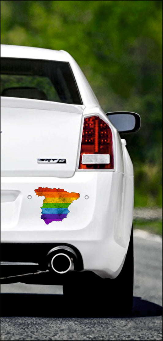 Autoaufkleber -  Spanien - Regenbogen StaatsUmriss