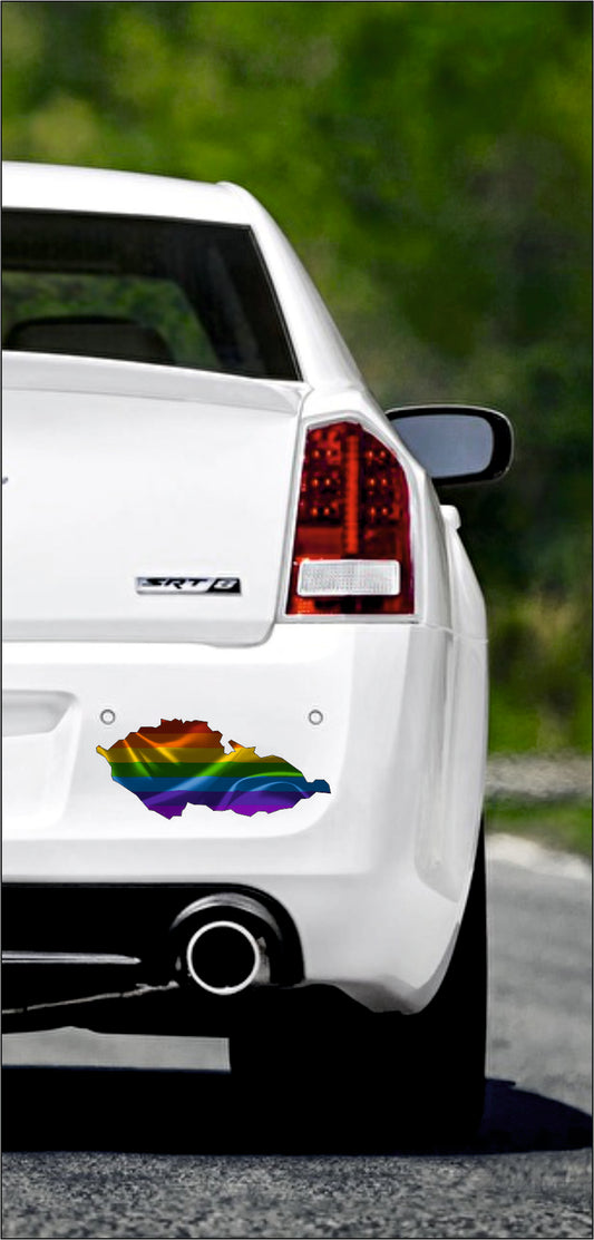 Autoaufkleber -  Tschechei - Regenbogen - glanz - StaatsUmriss