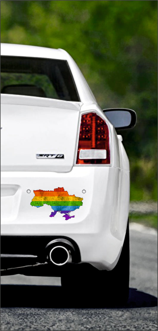 Autoaufkleber -  Ukraine - Regenbogen StaatsUmriss