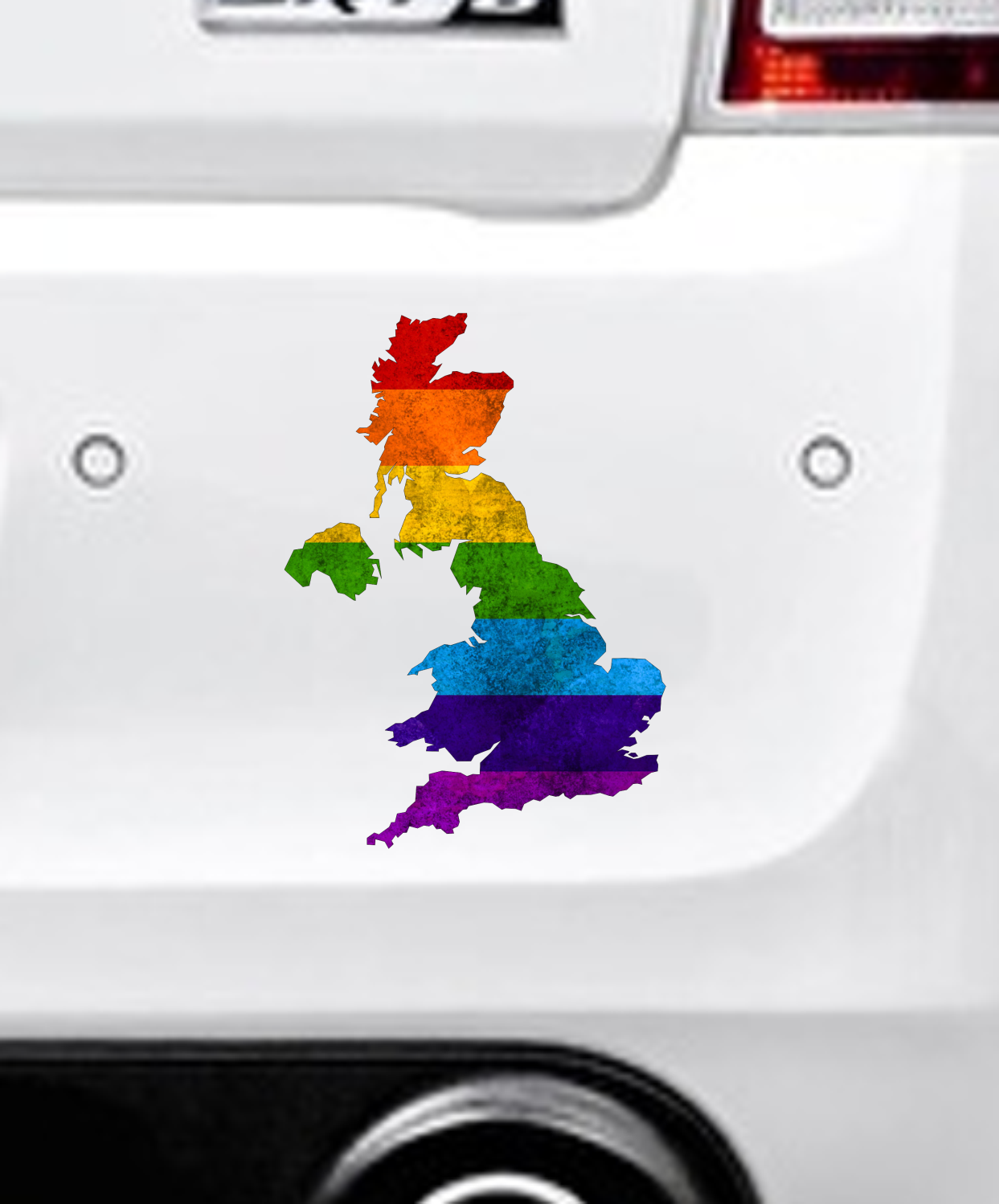 Autoaufkleber -  Großbritannien - Great Britain - Regenbogen - glanz - StaatsUmriss