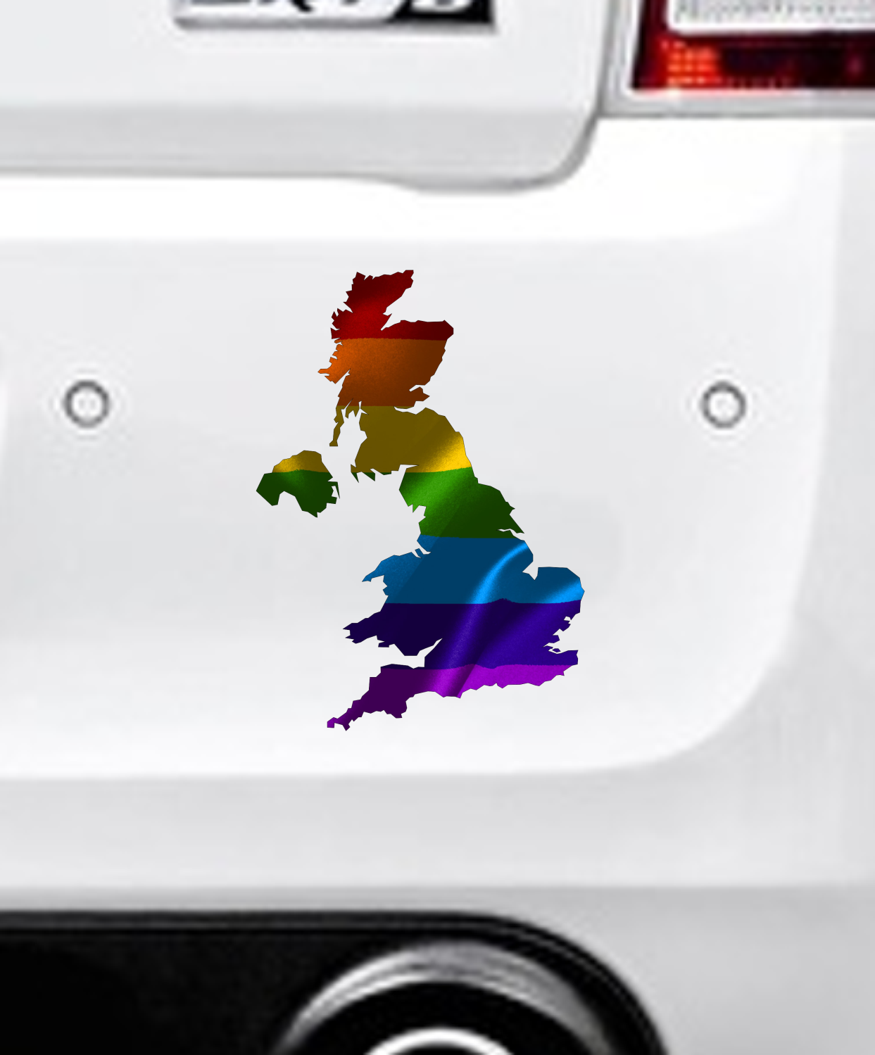 Autoaufkleber -  Großbritannien - Great Britain - Regenbogen - glanz - StaatsUmriss