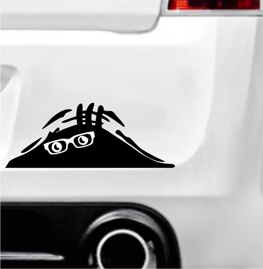 Peeking Monster Aufkleber - Mit Rechteckiger Brille