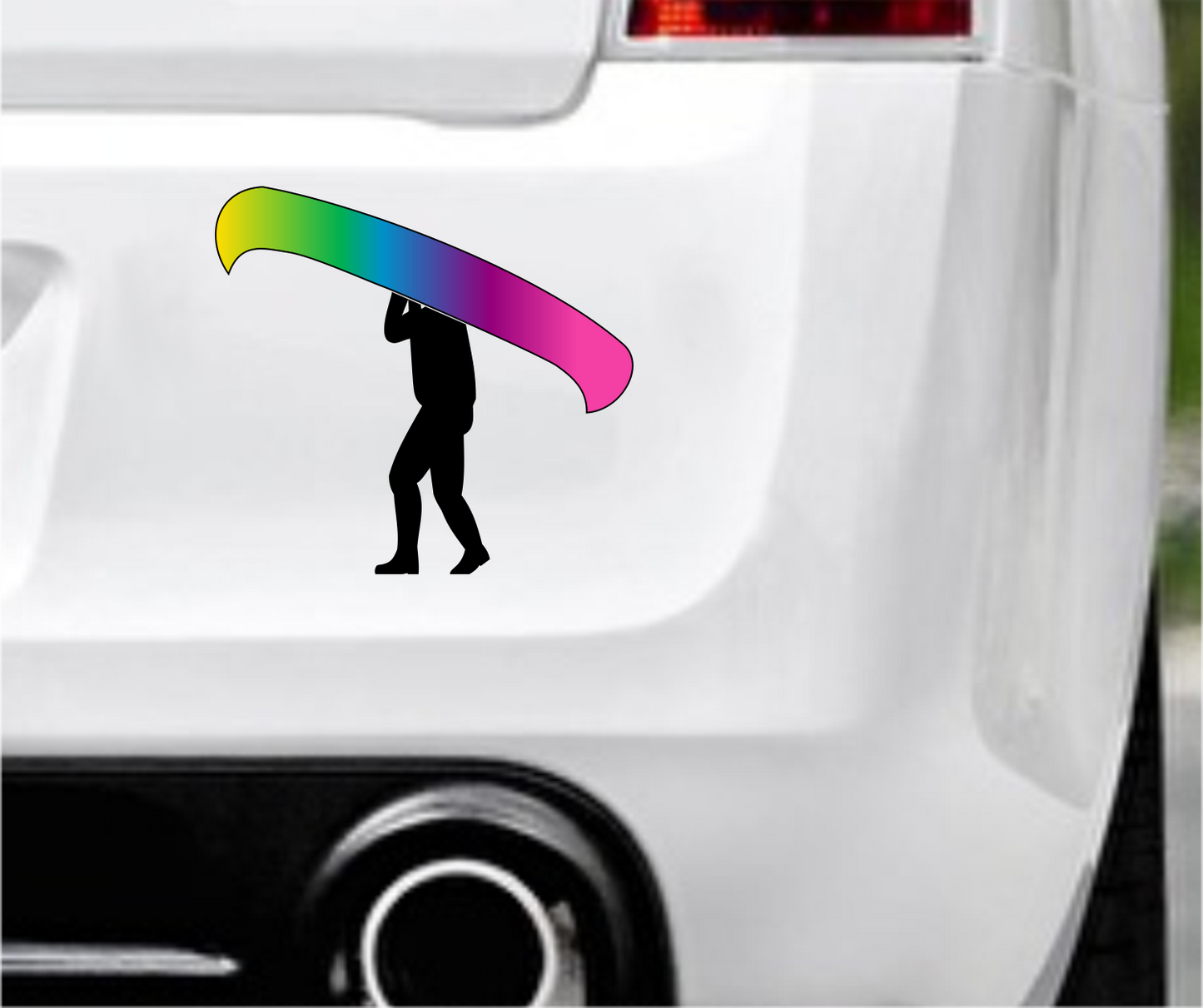 Autoaufkleber - Kanu - Regenbogen - Bunt - Hobby - Sport - Freizeit
