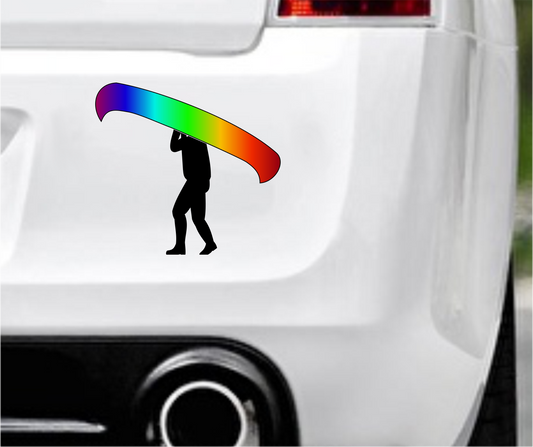 Autoaufkleber - Kanu - Regenbogen - Bunt - Hobby - Sport - Freizeit