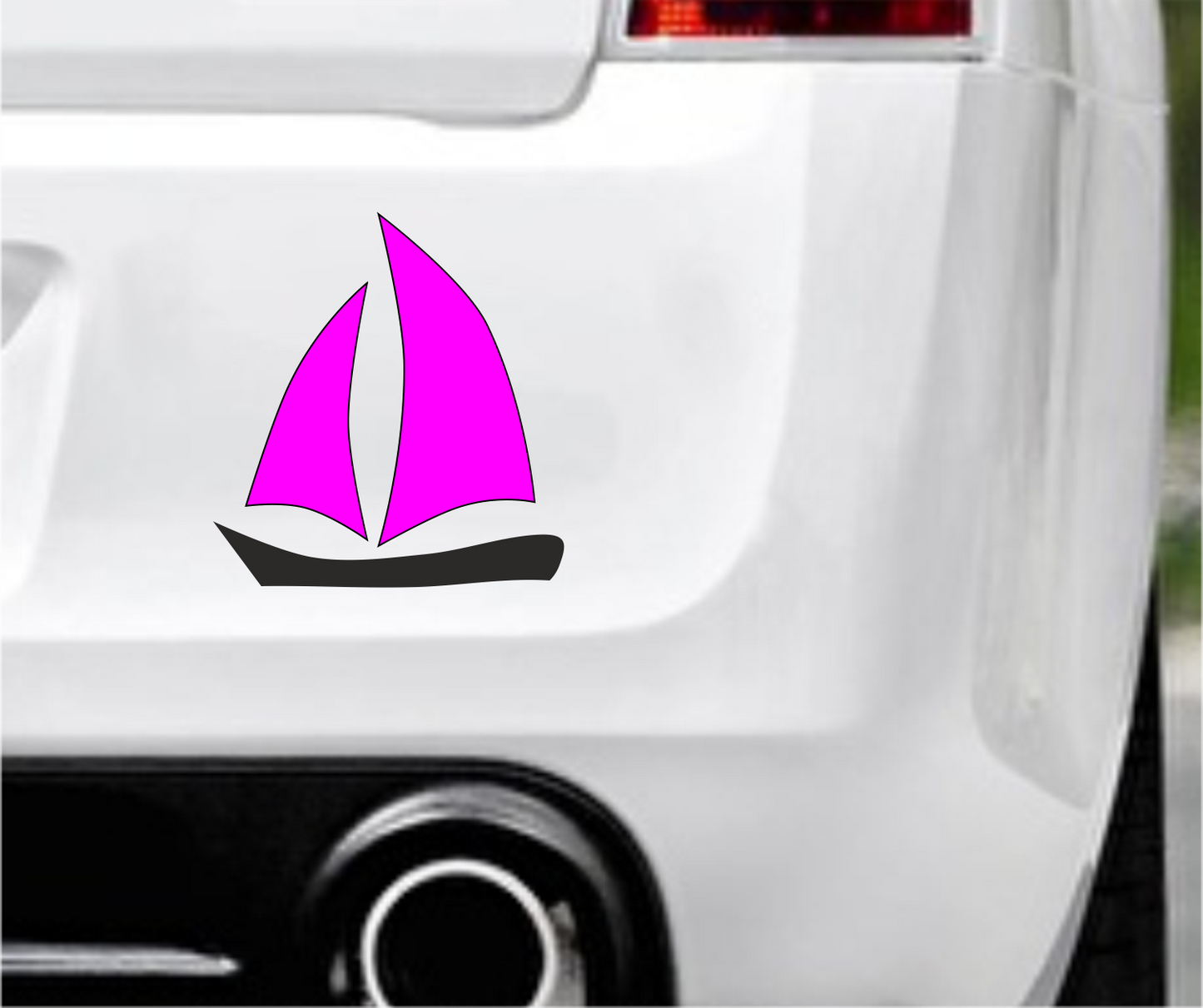 Autoaufkleber - Segelboot - dunkel Rot -Sport - Hobby - Deko -bunt -Freizeit