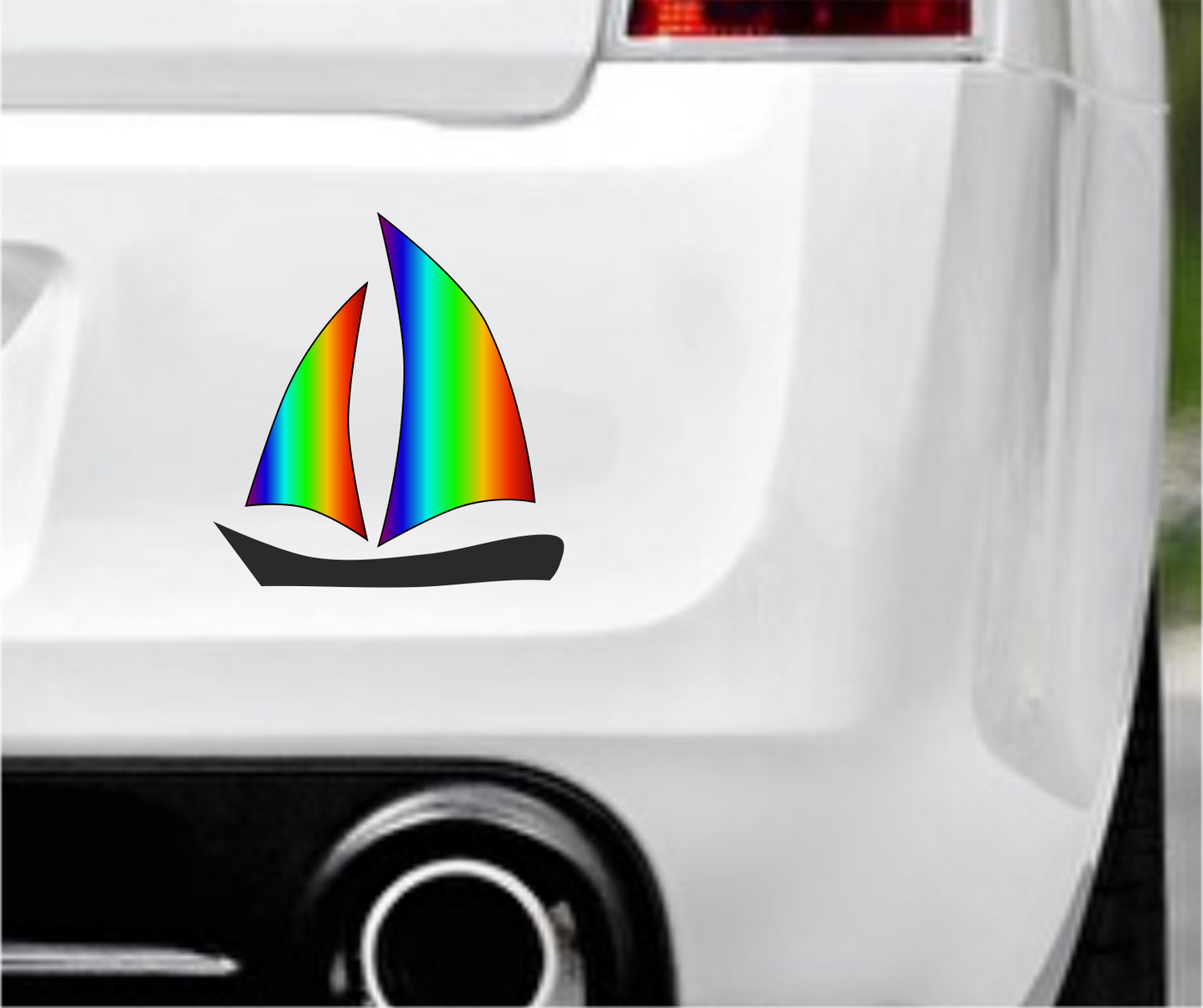 Autoaufkleber - Segelboot - dunkel Rot -Sport - Hobby - Deko -bunt -Freizeit