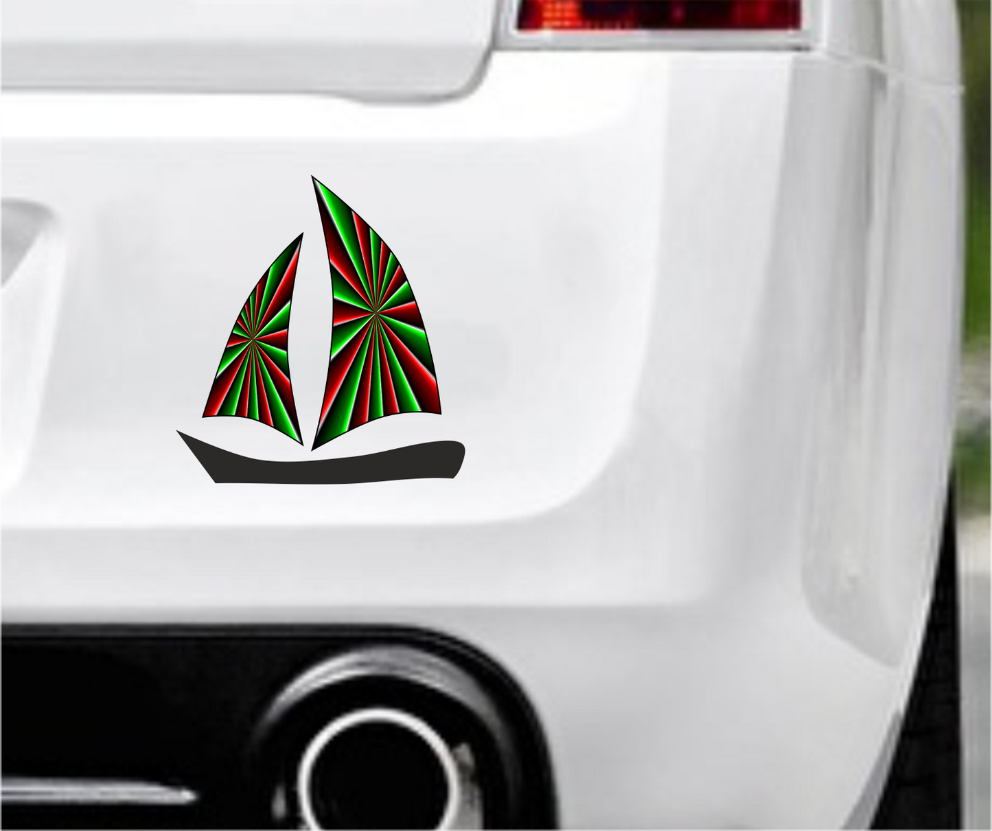 Autoaufkleber - Segelboot - dunkel Rot -Sport - Hobby - Deko -bunt -Freizeit