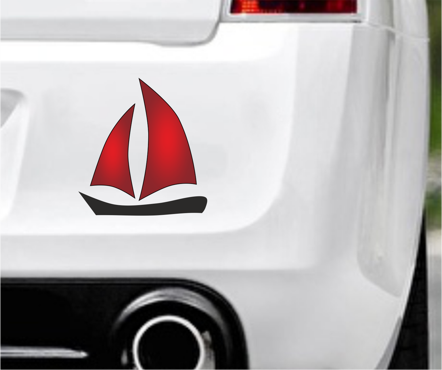 Autoaufkleber - Segelboot - dunkel Rot -Sport - Hobby - Deko -bunt -Freizeit