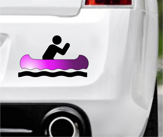 Autoaufkleber - Kanu - Rudern - rosa - schein  - Hobby - Sport - Freizeit