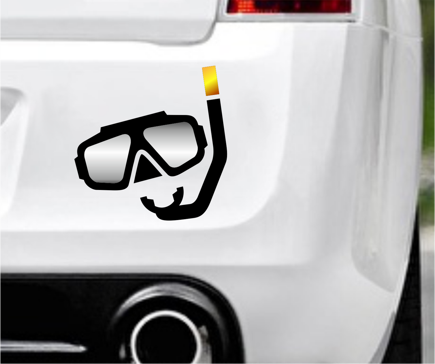 Autoaufkleber - Taucher - Schnorchel - Blau - Rot  - Hobby - Sport - Freizeit