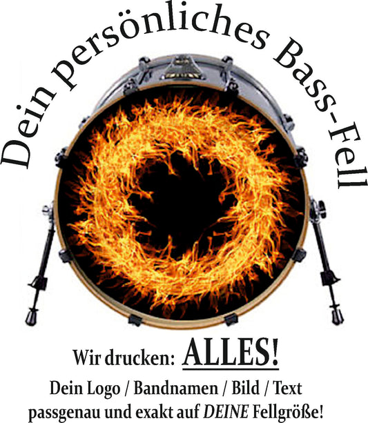 Bassdrum Aufkleber Folie - eigenes Motiv Logo Bild Band