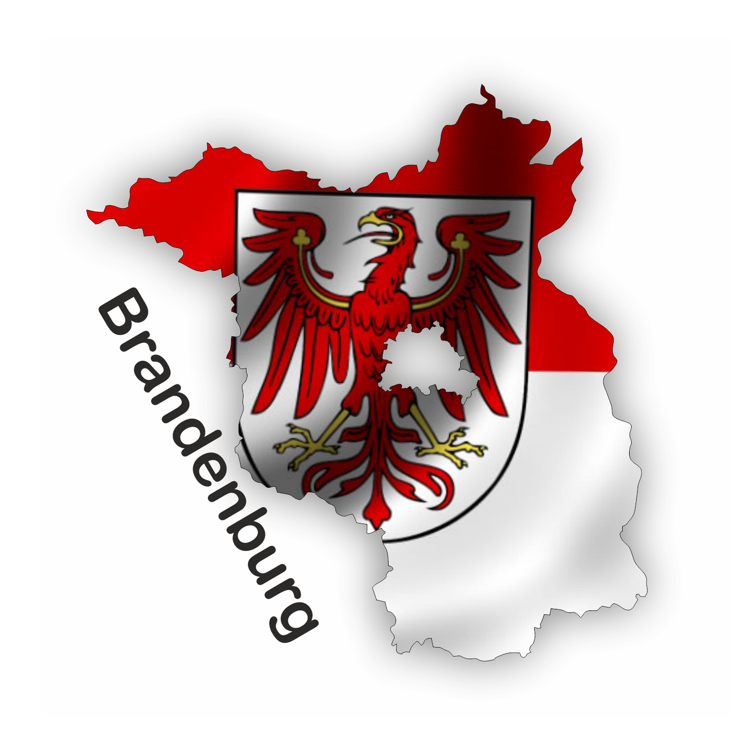 Brandenburg Aufkleber - Umriss mit Wappen