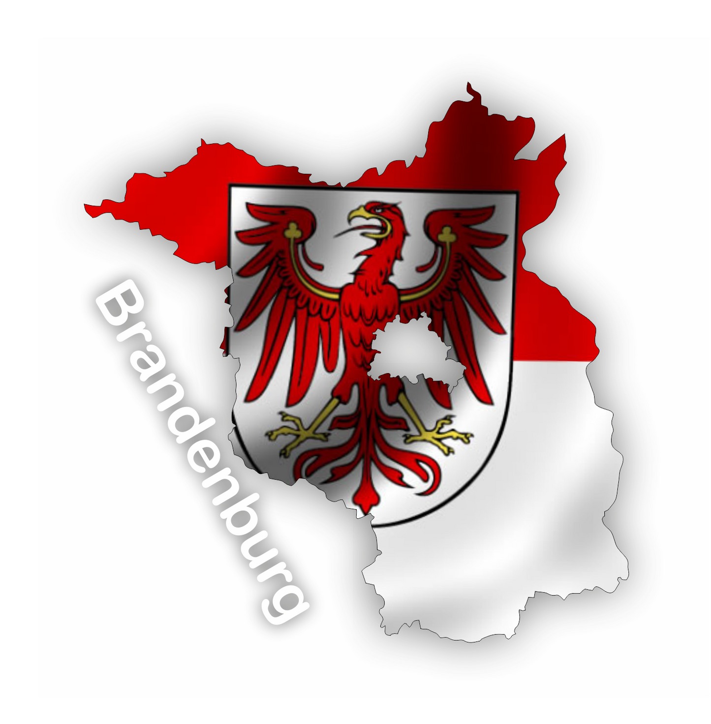 Brandenburg Aufkleber - Umriss mit Wappen