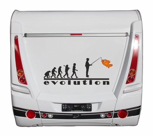 Aufkleber - Reisen - Campen - Camper-Life - Angeln - Goldfisch -Evolution