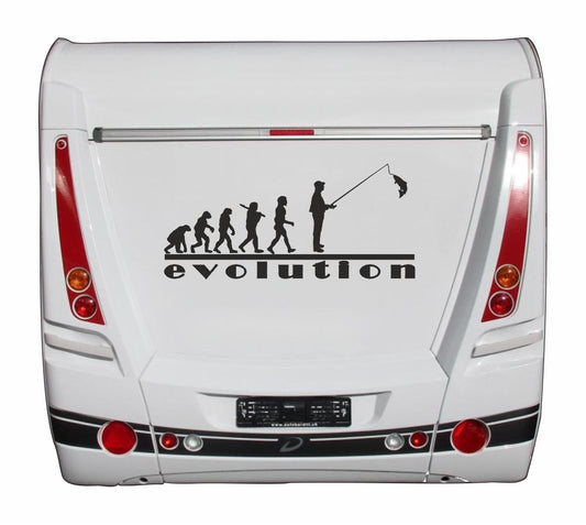 Aufkleber - Reisen - Campen - Camper-Life - Angeln - Fisch -Evolution