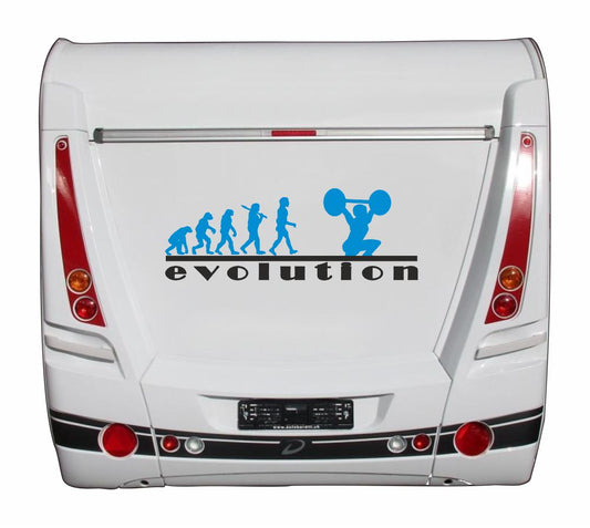 Aufkleber - Freizeit - Hobby - Sport - Bodybuilding - Gewichtheben -Evolution