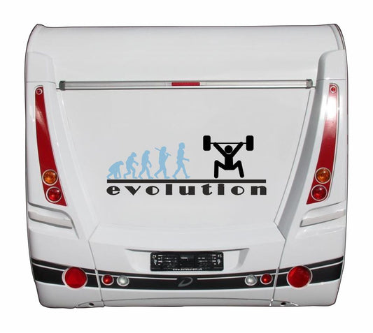 Aufkleber - Freizeit - Hobby - Sport - Bodybuilding - Gewichte heben - Kreuzheben -Evolution