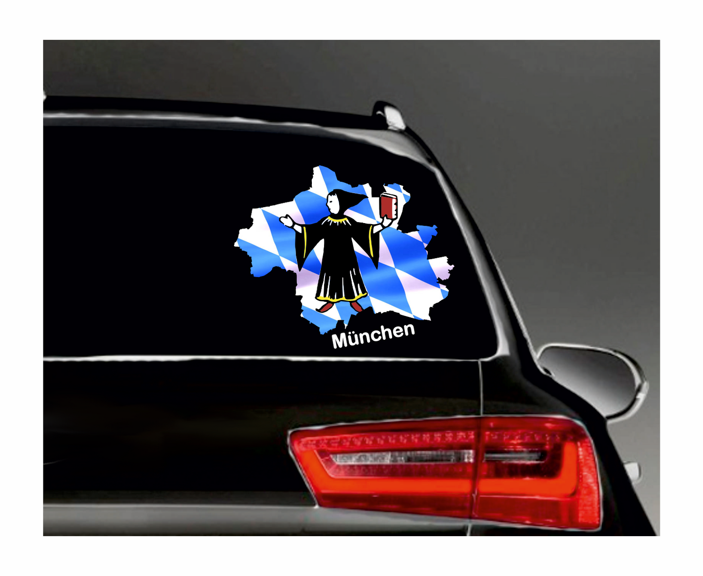 Bayern Aufkleber - Umriss mit Wappen und Mönch