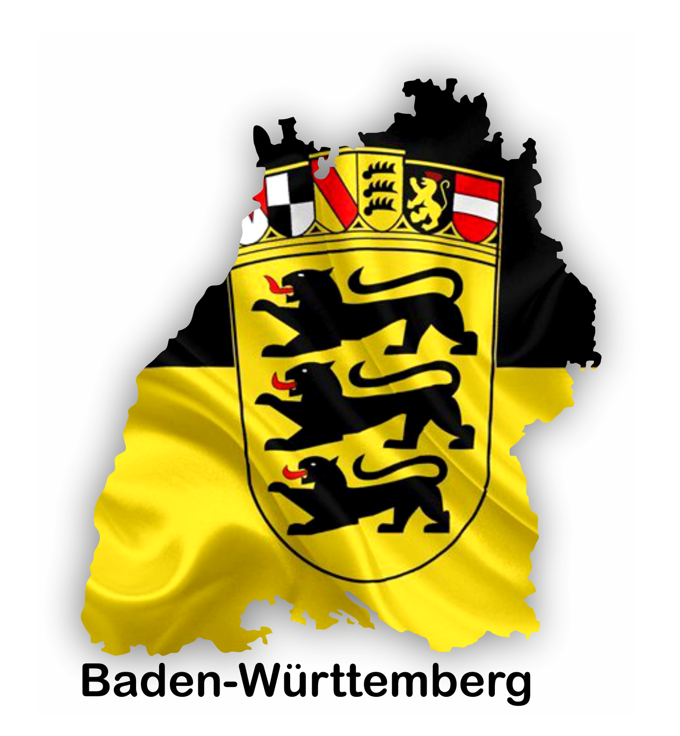 Baden-Württemberg Aufkleber - Umriss mit Wappen