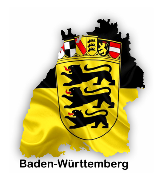 Baden-Württemberg Aufkleber - Umriss mit Wappen