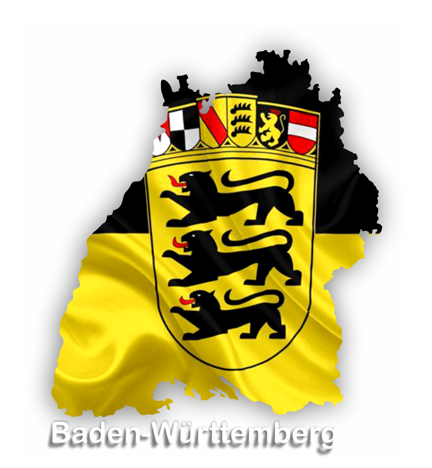 Baden-Württemberg Aufkleber - Umriss mit Wappen