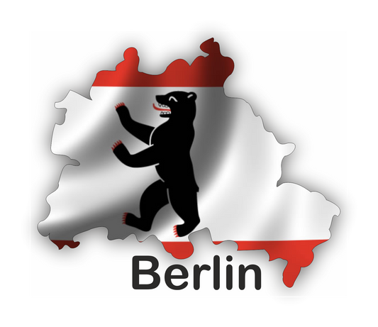 Berlin Aufkleber - Umriss mit Wappen Hauptstadt