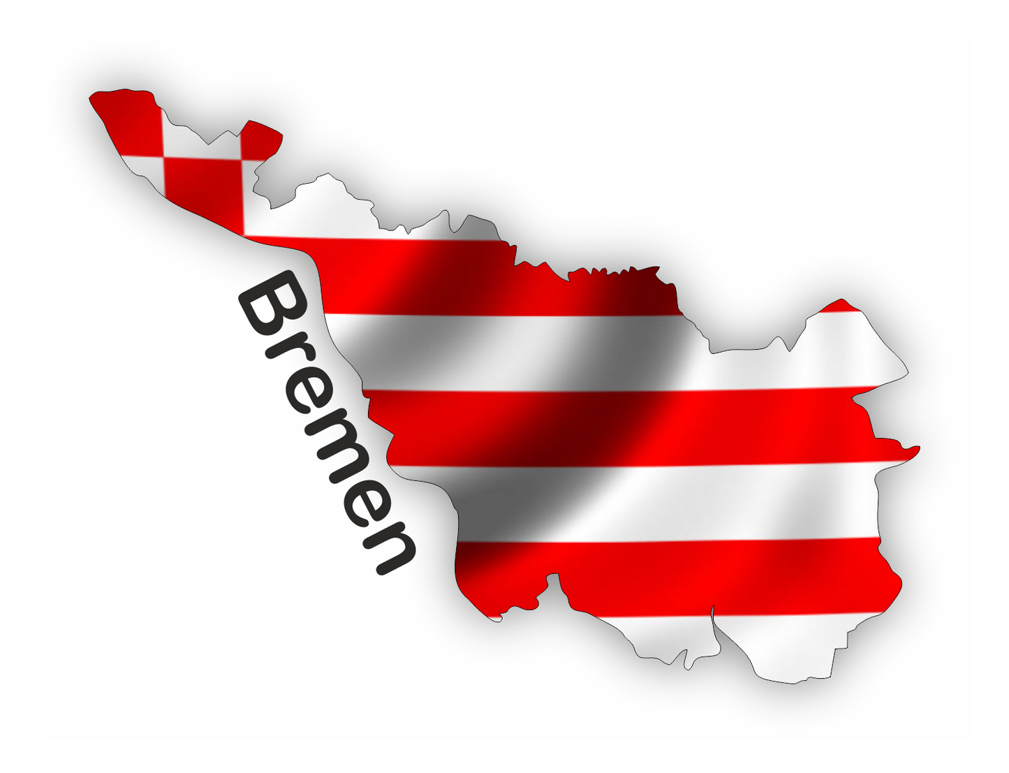 Bremen Aufkleber - Umriss mit Wappen rot-weiß