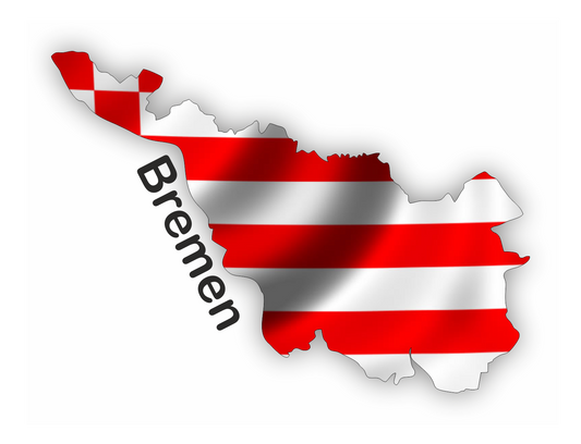 Bremen Aufkleber - Umriss mit Wappen rot-weiß