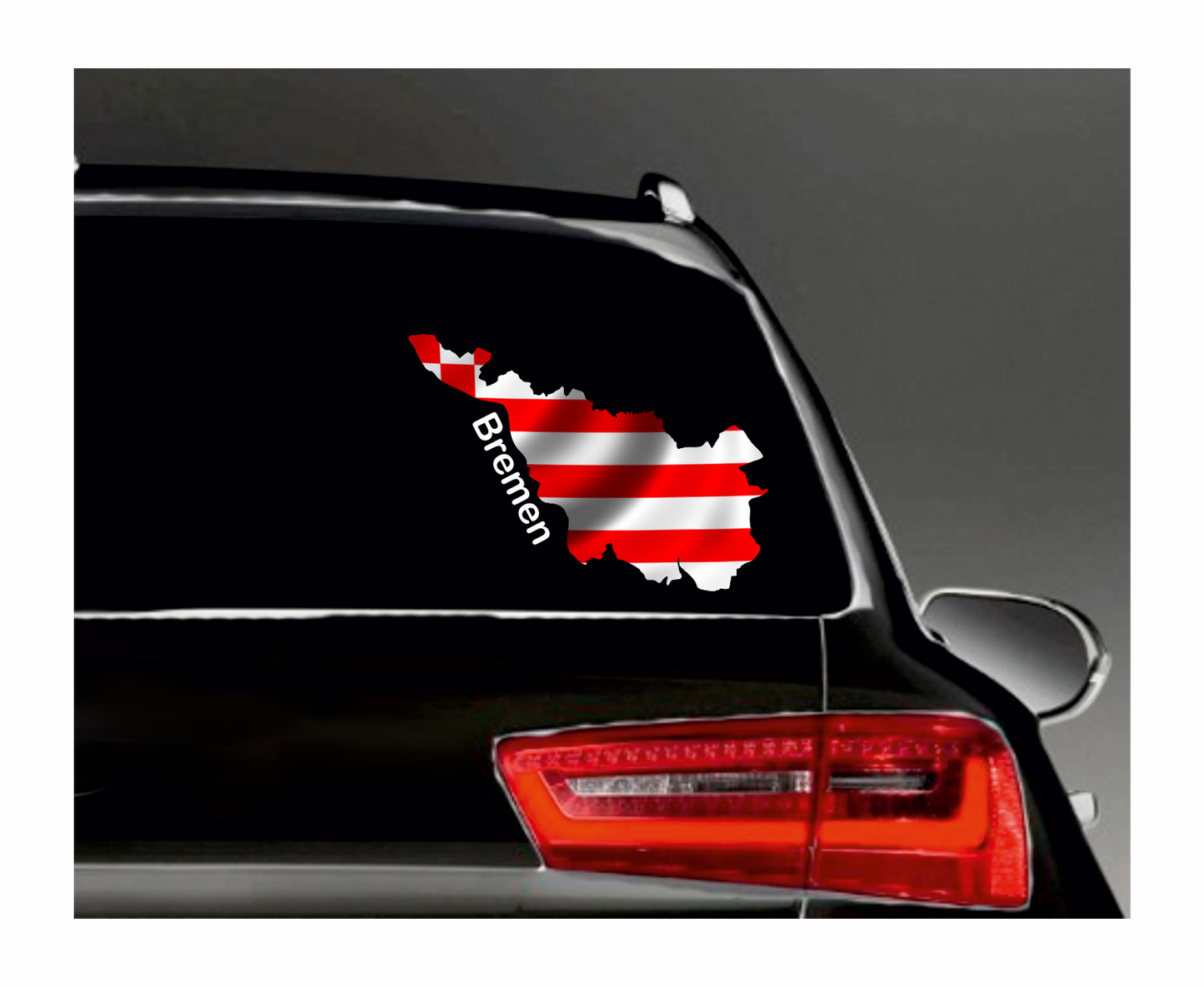 Bremen Aufkleber - Umriss mit Wappen rot-weiß