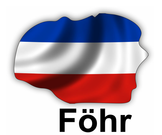 Föhr Aufkleber - Insel Umriss mit Wappen