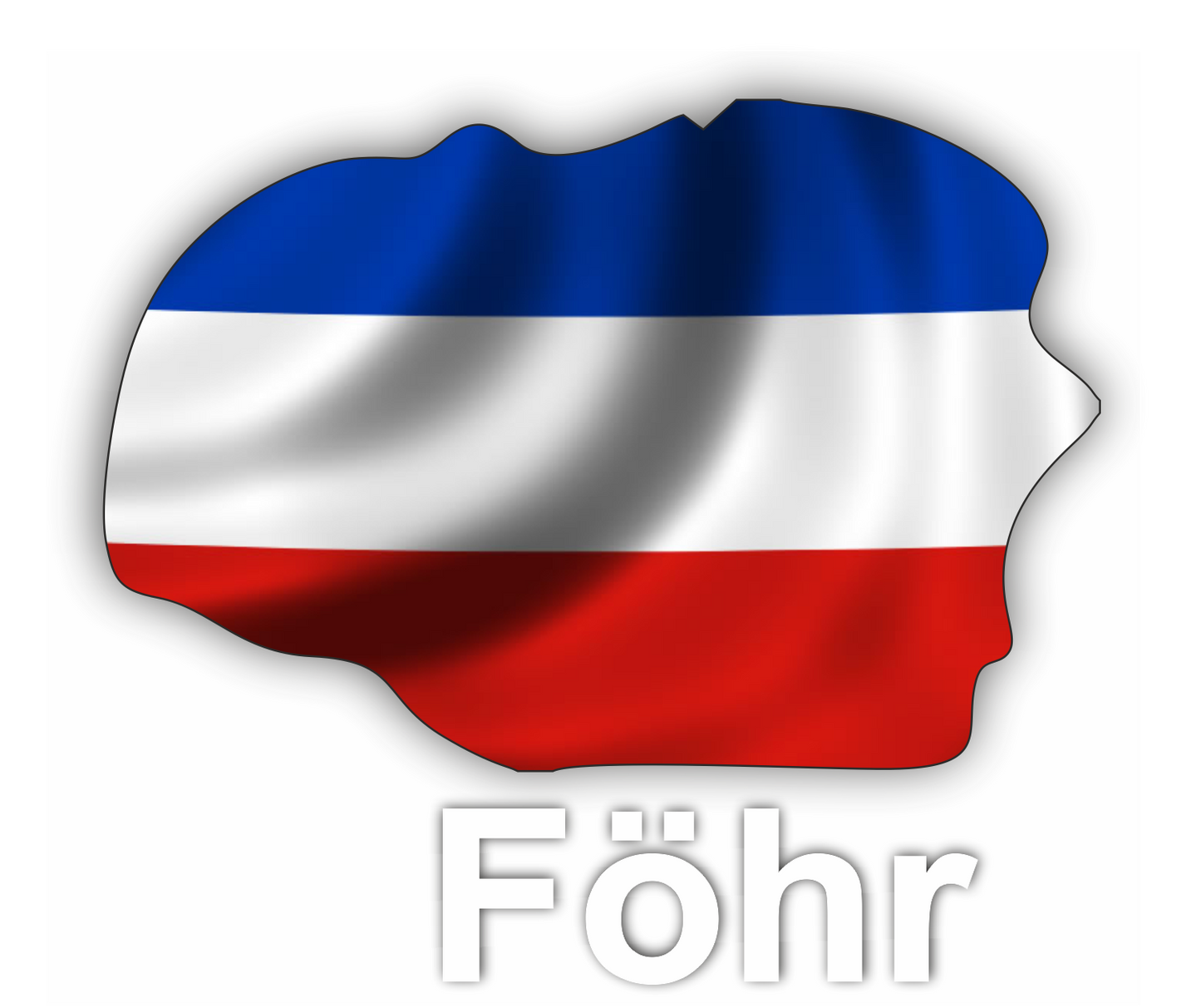 Föhr Aufkleber - Insel Umriss mit Wappen