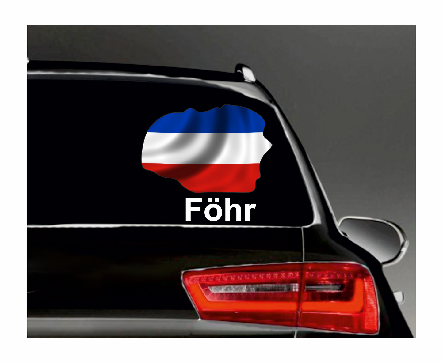 Föhr Aufkleber - Insel Umriss mit Wappen