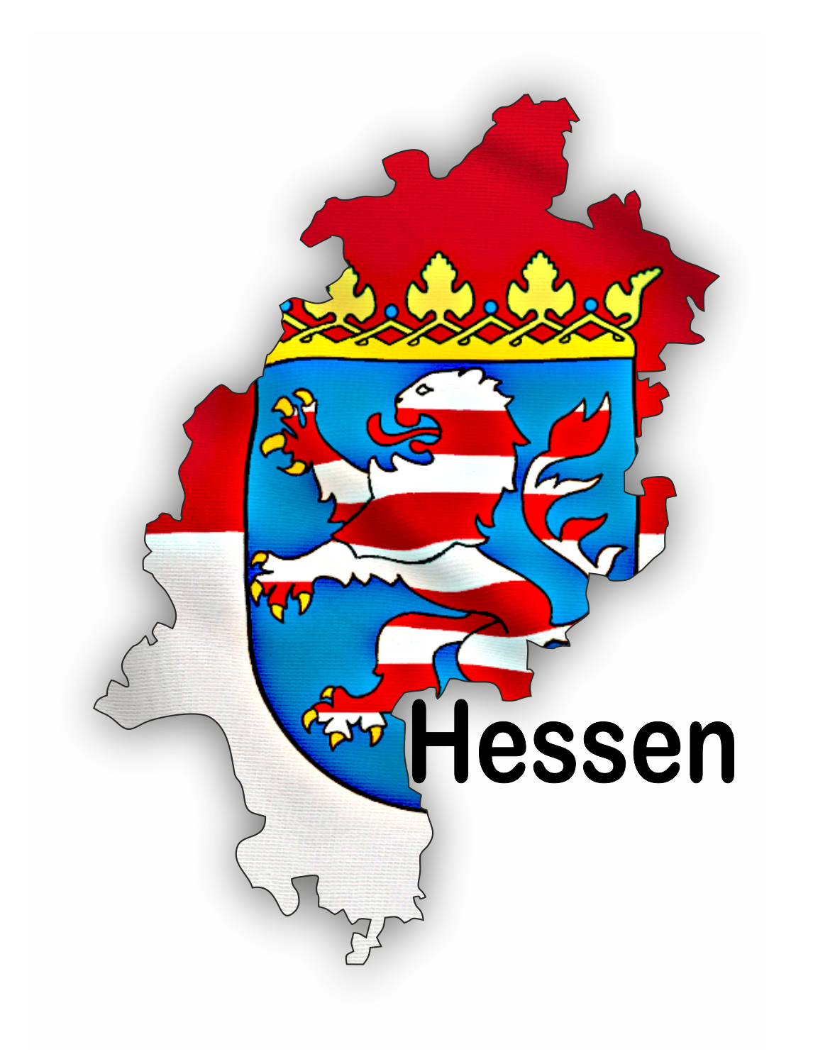 Hessen Aufkleber - Umriss mit Wappen