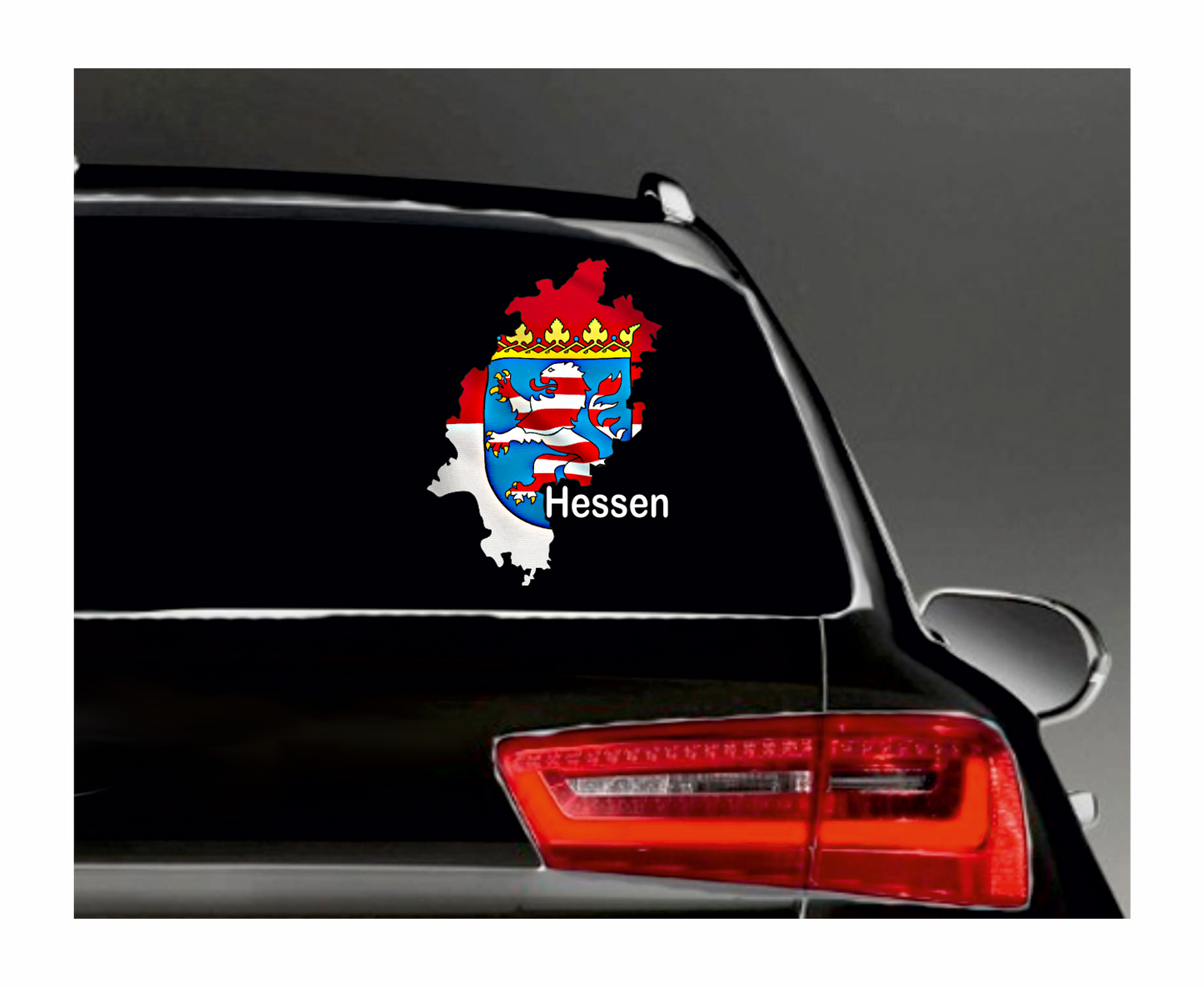 Hessen Aufkleber - Umriss mit Wappen