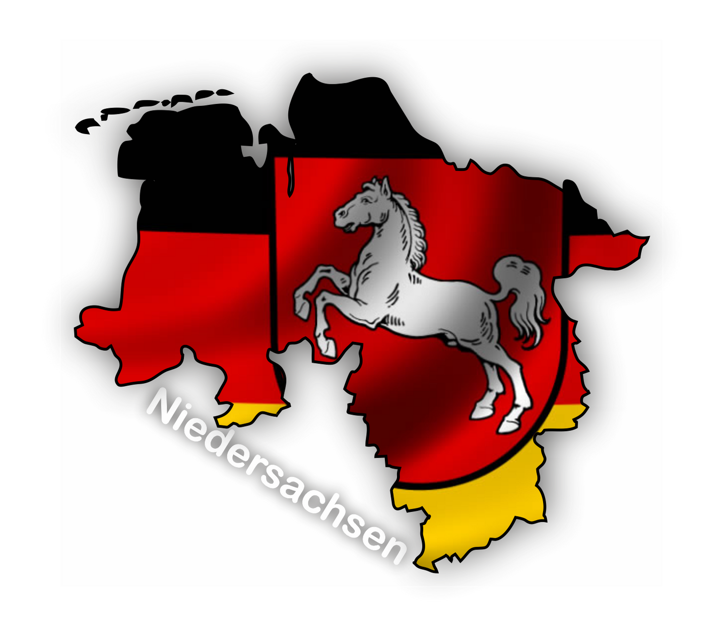 Niedersachsen Aufkleber - Umriss mit Wappen