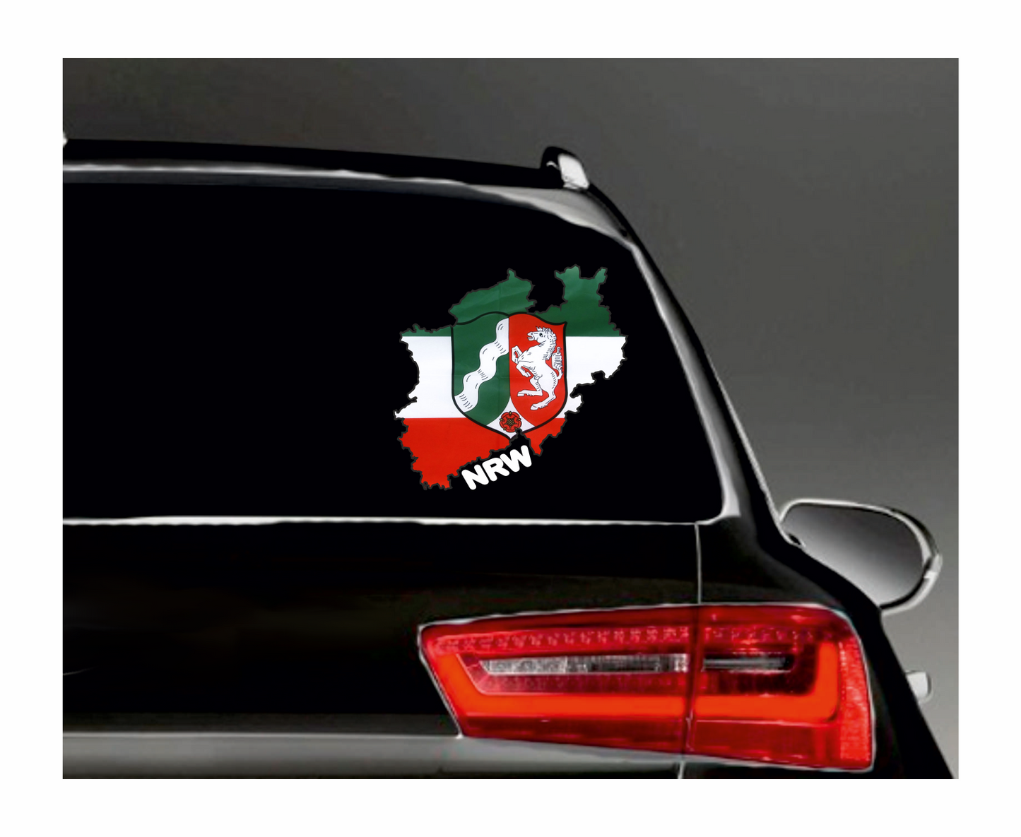 NRW Nordrhein-Westfalen Aufkleber - Umriss mit Wappen