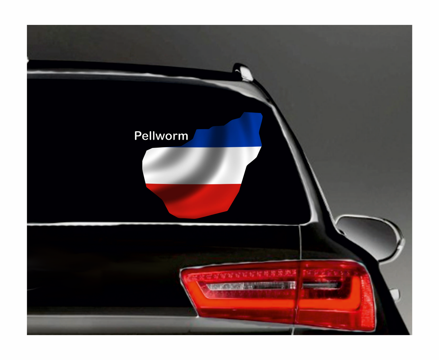 Pellworm Aufkleber - Insel Umriss mit Wappen