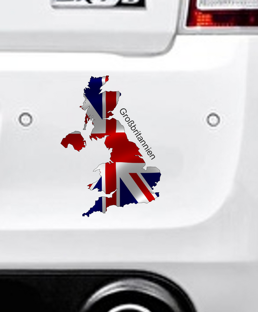 Autoaufkleber -  Großbritannien - Great Britain - Regenbogen - glanz - StaatsUmriss