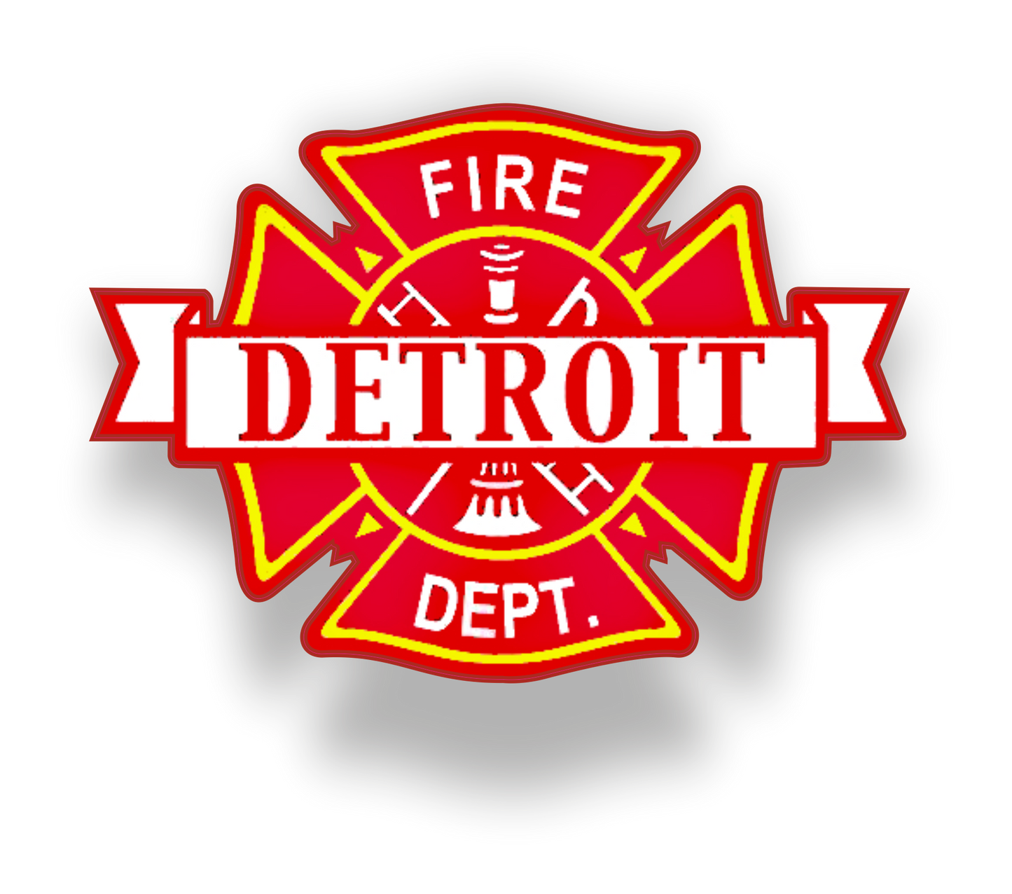 Autoaufkleber - Detroit Fire Dept. - Freiwillige Feuerwehr, Berufsfeuerwehr - Notruf - Malteser - Emblem