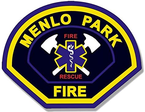 Autoaufkleber - Menlo Park Fire & Rescue - Freiwillige Feuerwehr, Berufsfeuerwehr - Notruf - Malteser - Emblem