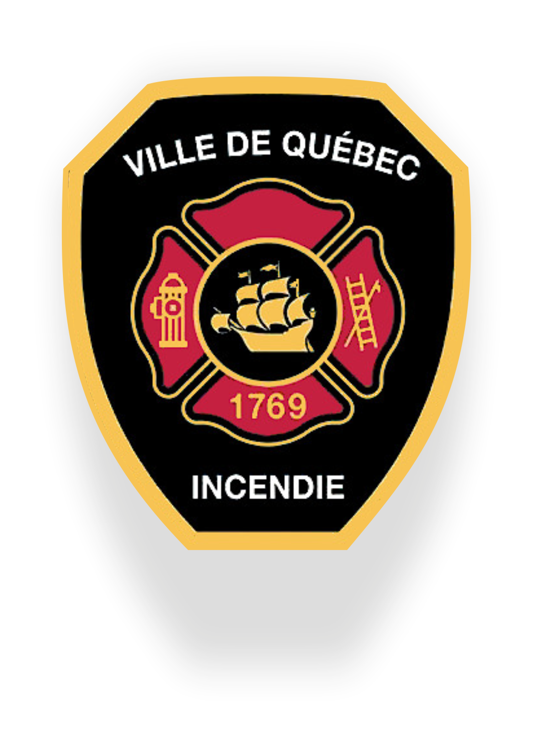 Autoaufkleber - Ville de Québec incendie - Freiwillige Feuerwehr, Berufsfeuerwehr - Notruf - Malteser - Emblem