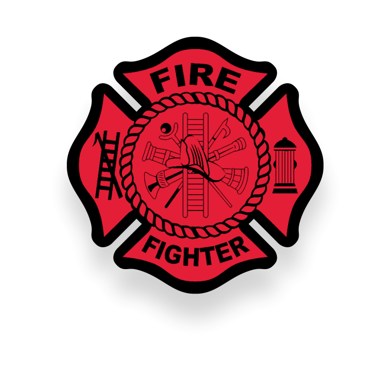 Autoaufkleber - Fire Fighter Rot - Freiwillige Feuerwehr, Berufsfeuerwehr - Notruf - Malteser - Emblem