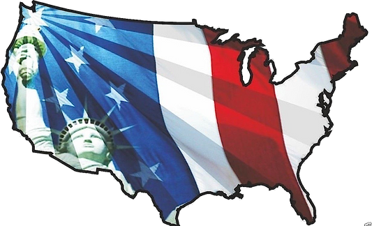 Autoaufkleber USA - Amerika - Reisen - Länder - Staatsumriss - Freiheitsstatue - Statue Liberty