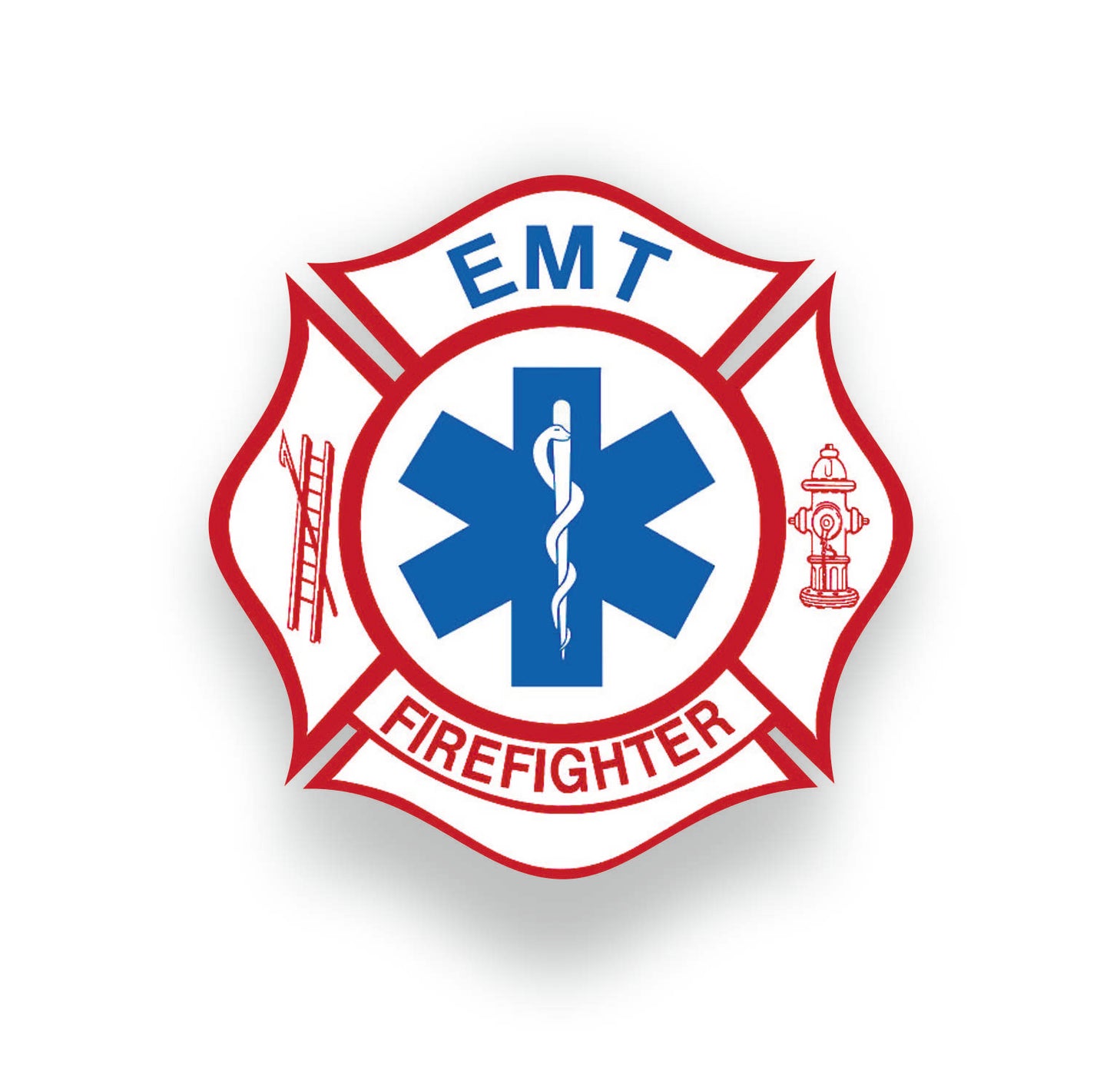 Autoaufkleber - EMT Firefighter - Freiwillige Feuerwehr, Berufsfeuerwehr - Notruf - Malteser - Emblem