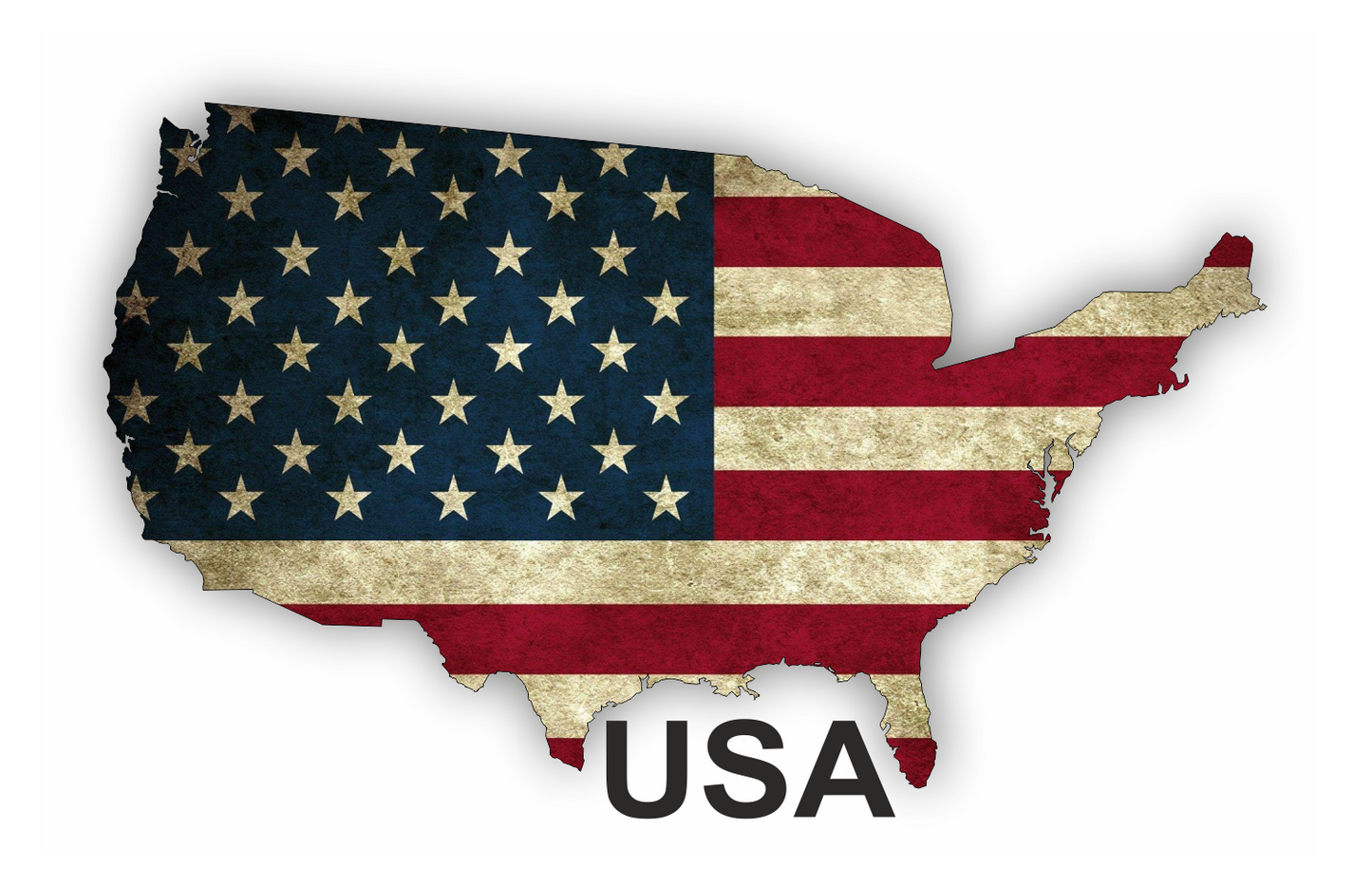 Autoaufkleber USA - Amerika - Reisen - Länder - Staatsumriss used look